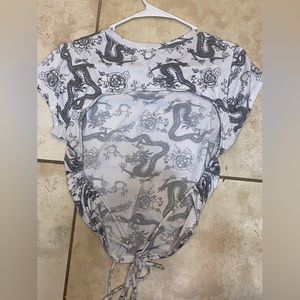 Backless dragon crop top